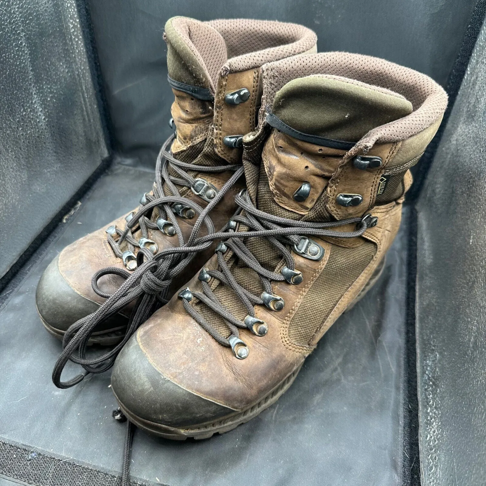 Army Brown Leather Meindl High Top Combat Boots - Size EU 41.5 - UK 7.5