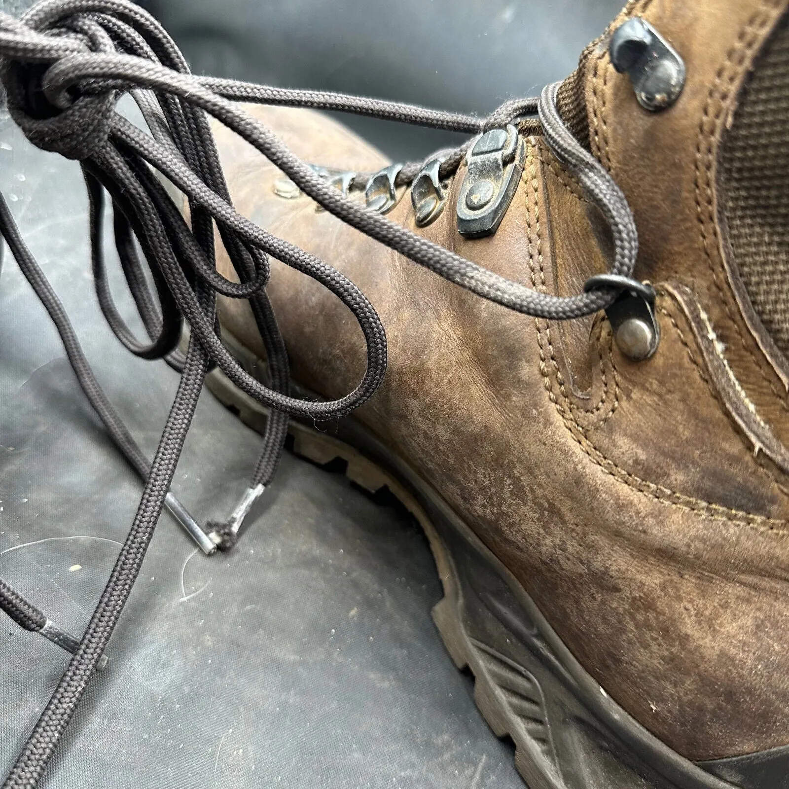 Army Brown Leather Meindl High Top Combat Boots - Size EU 41.5 - UK 7.5