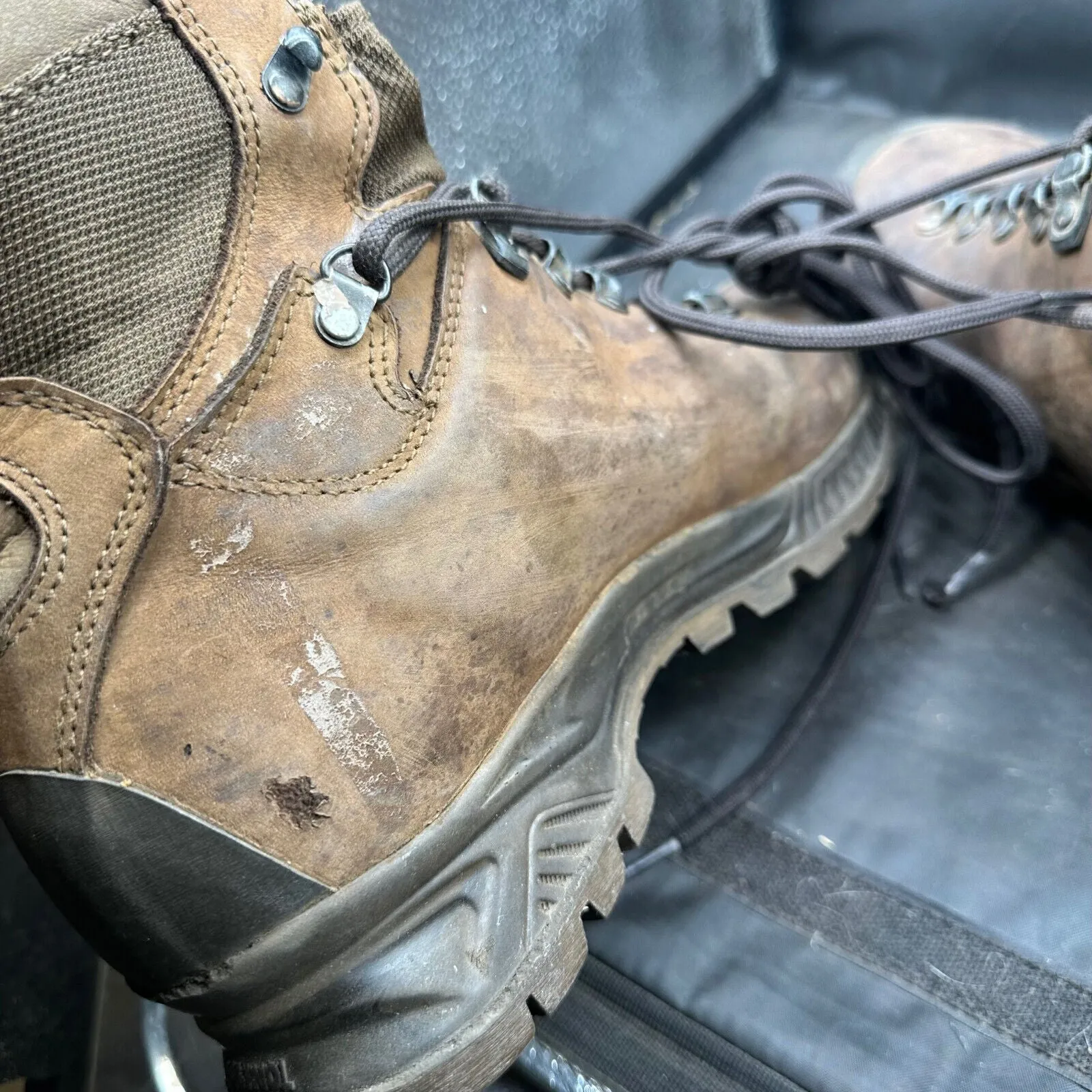 Army Brown Leather Meindl High Top Combat Boots - Size EU 41.5 - UK 7.5
