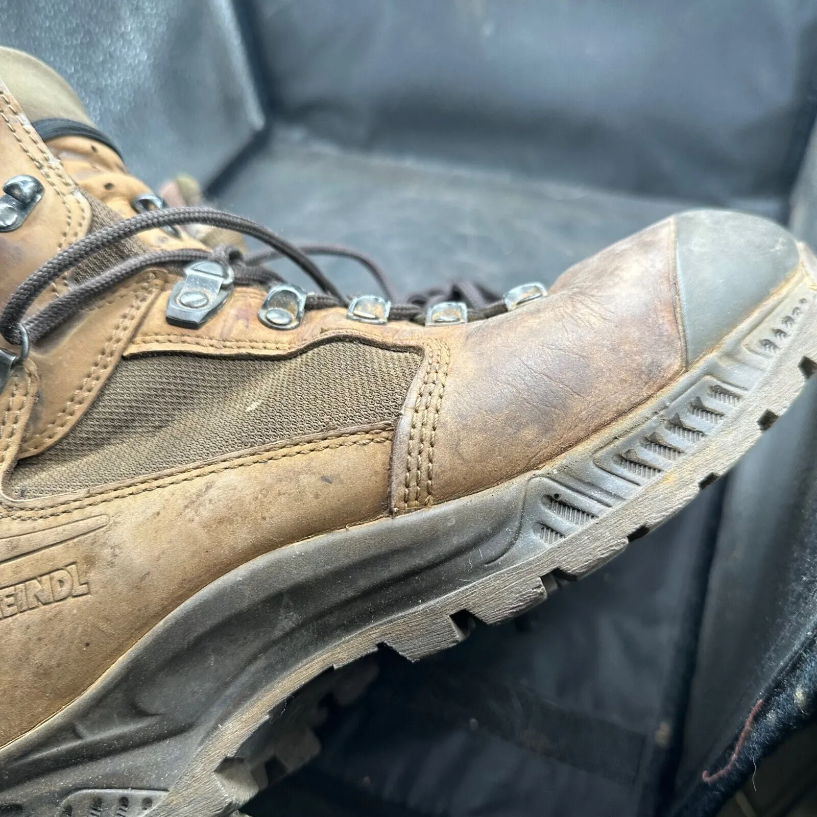 Army Brown Leather Meindl High Top Combat Boots - Size EU 41.5 - UK 7.5
