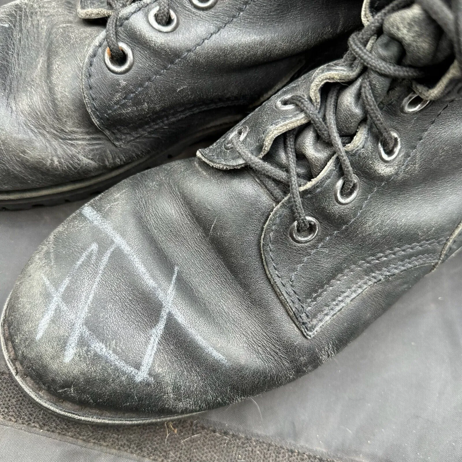 Austrian Army Black Leather Army Combat Boots - Size EU 42 - UK 8