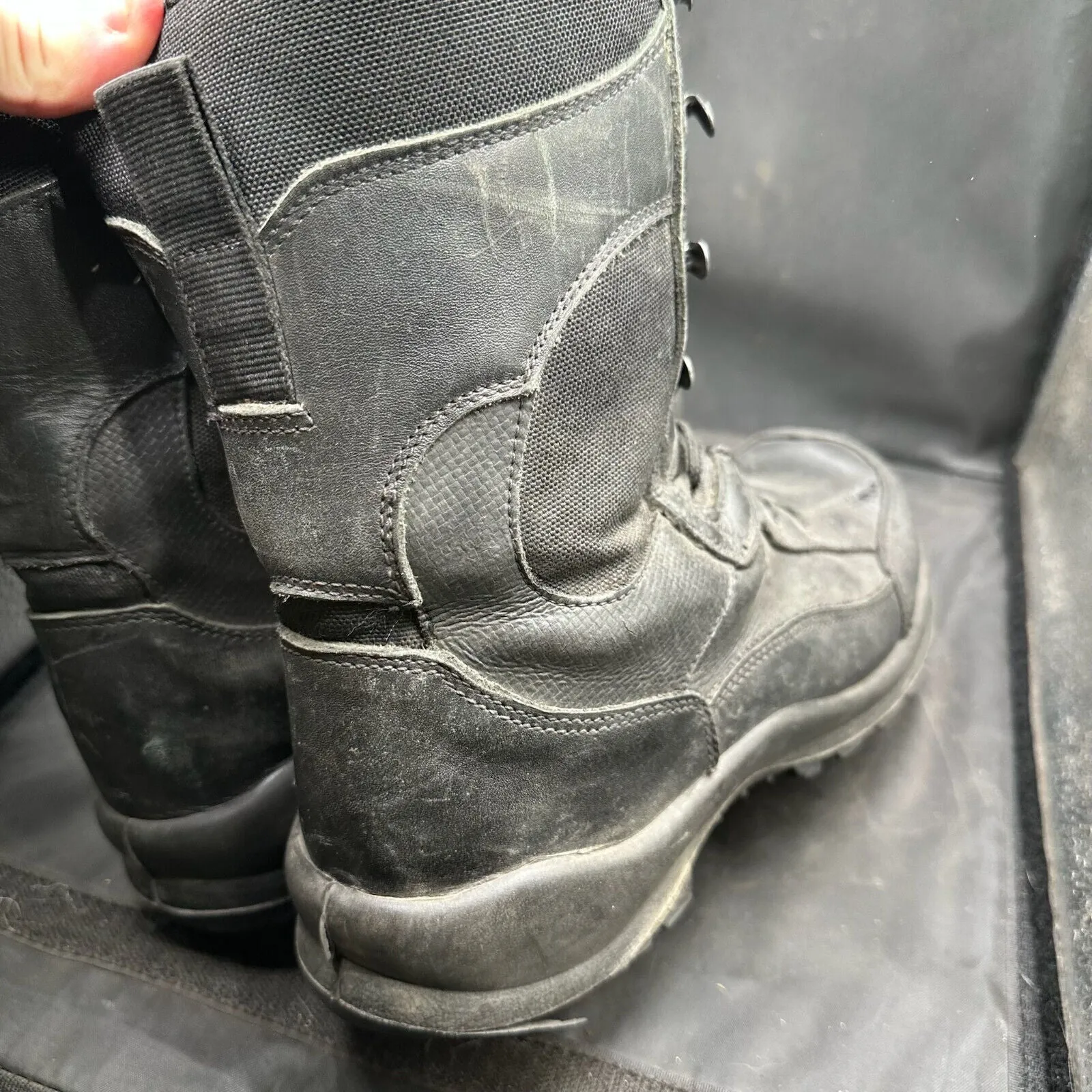 Austrian Army Black Leather Army Combat Boots - Size EU 44 - UK 9.5