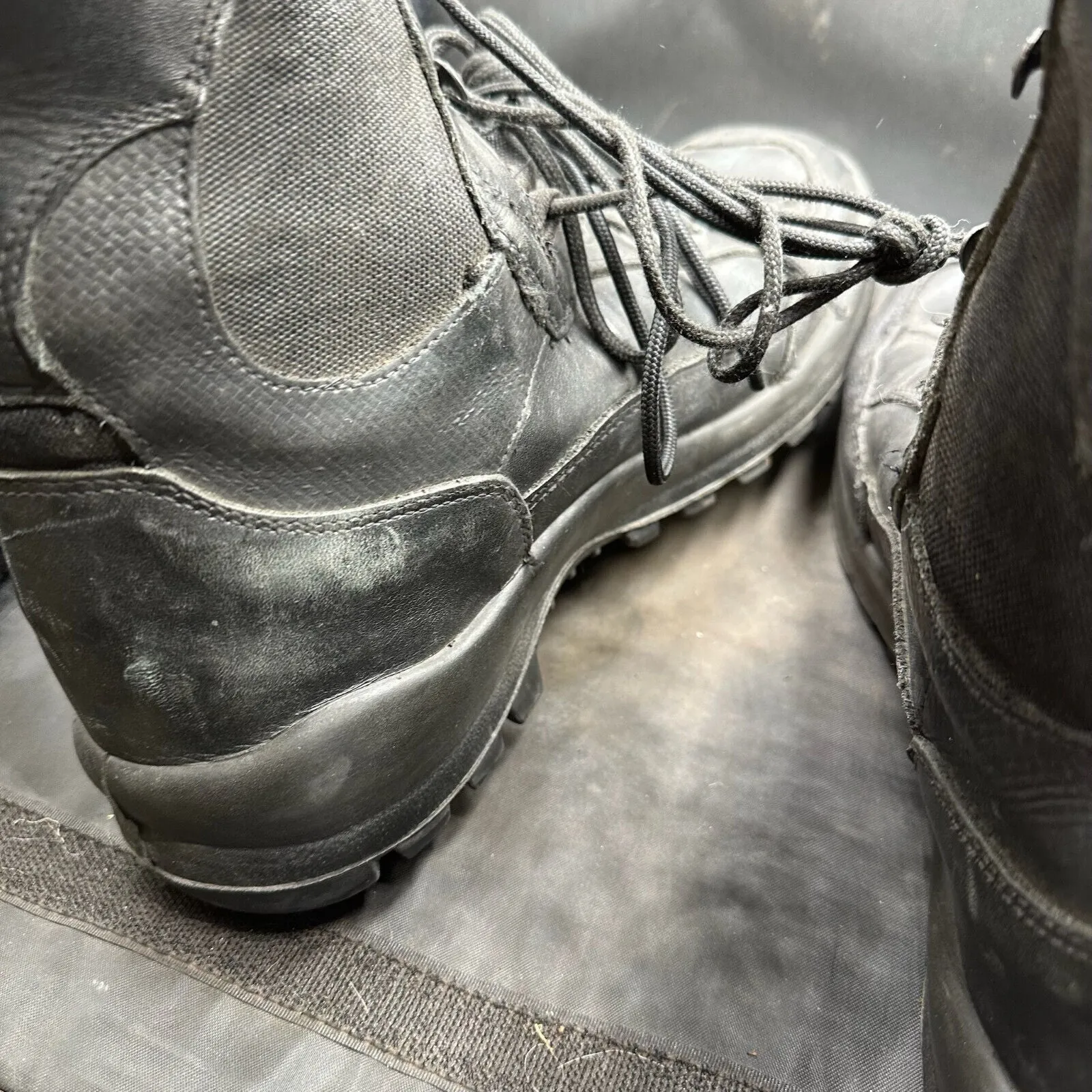 Austrian Army Black Leather Army Combat Boots - Size EU 44 - UK 9.5
