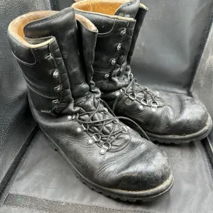Austrian Army Black Leather Army Combat Boots - Size EU 45 - UK 10.5
