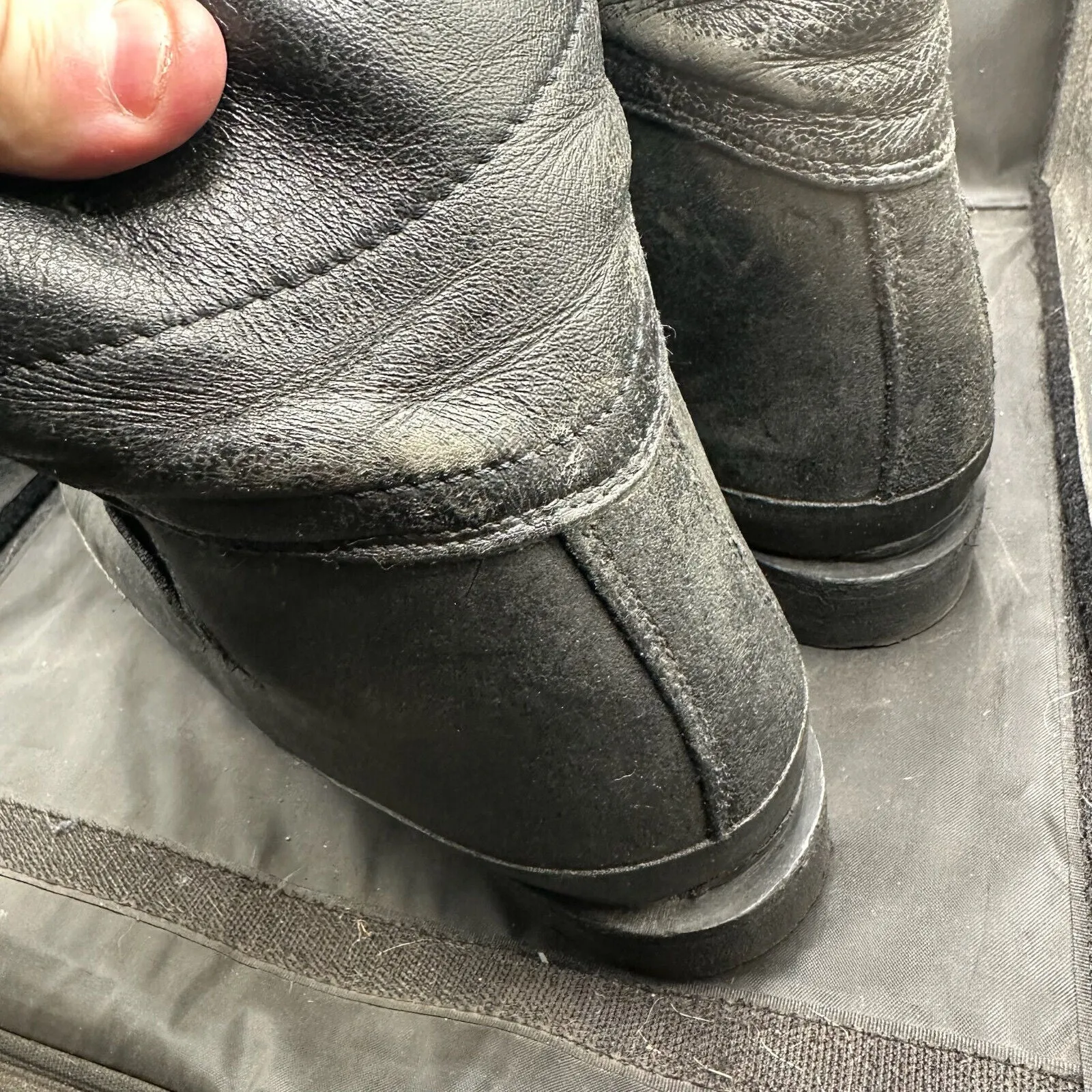 Austrian Army Black Leather Army Combat Boots - Size EU 45 - UK 10.5