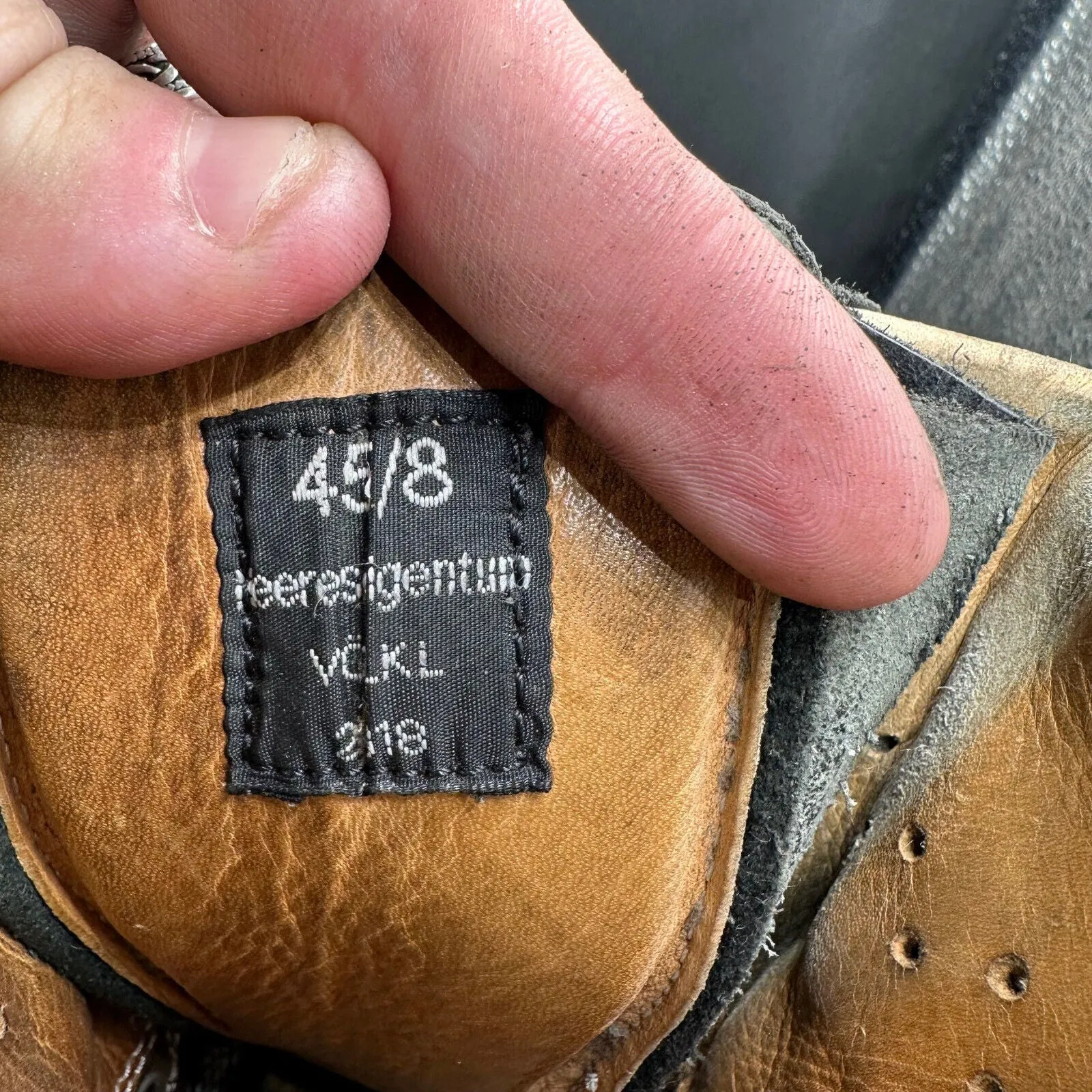Austrian Army Black Leather Army Combat Boots - Size EU 45 - UK 10.5