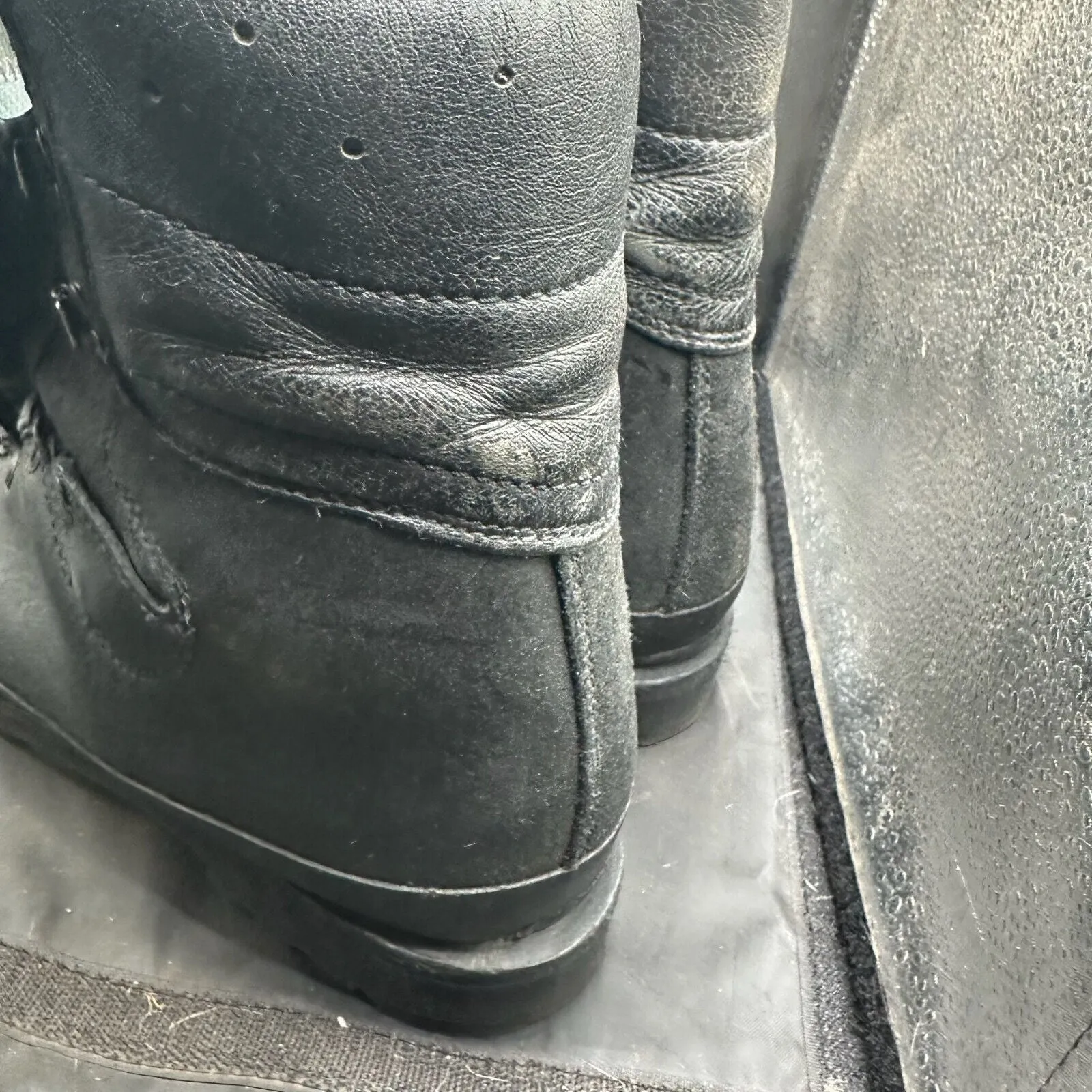Austrian Army Black Leather Army Combat Boots - Size EU 45 - UK 10.5