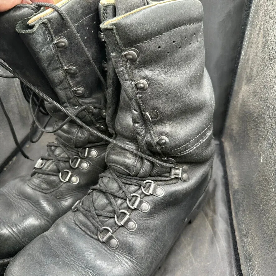 Austrian Army Black Leather Army Heavy Duty Combat Boots - Size EU 43 - UK 9