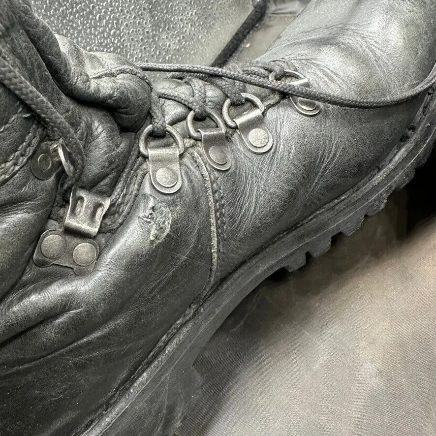 Austrian Army Black Leather Army Heavy Duty Combat Boots - Size EU 43 - UK 9
