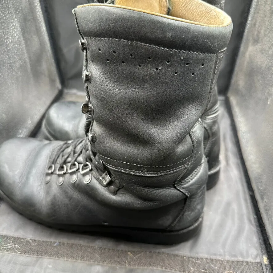 Austrian Army Black Leather Army Heavy Duty Combat Boots - Size EU 43 - UK 9