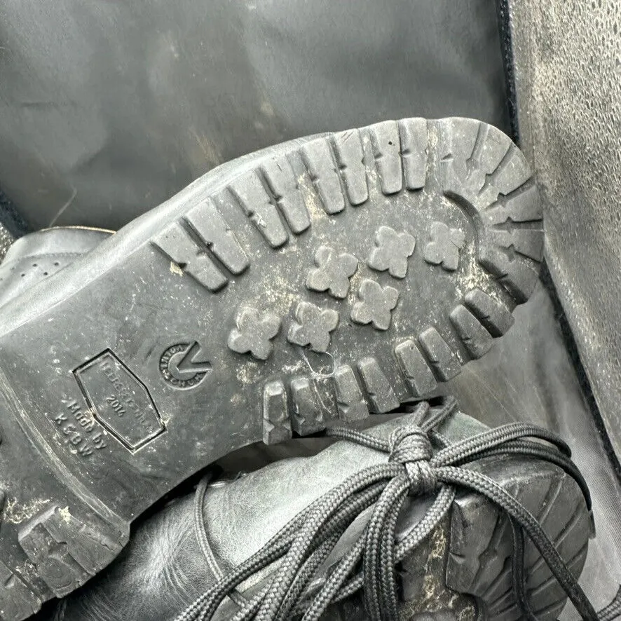 Austrian Army Black Leather Army Heavy Duty Combat Boots - Size EU 43 - UK 9