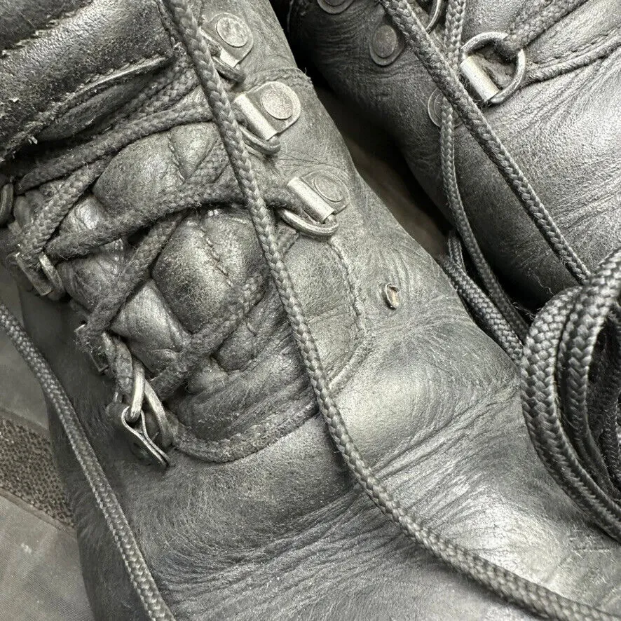 Austrian Army Black Leather Army Heavy Duty Combat Boots - Size EU 43 - UK 9