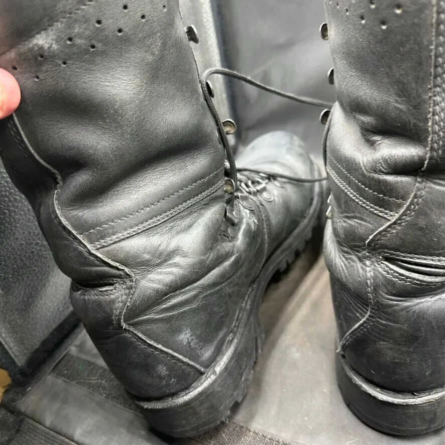 Austrian Army Black Leather Army Heavy Duty Combat Boots - Size EU 43 - UK 9