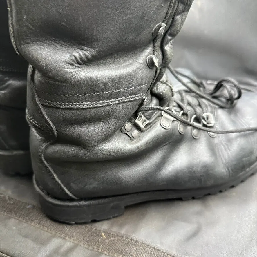 Austrian Army Black Leather Army Heavy Duty Combat Boots - Size EU 43 - UK 9