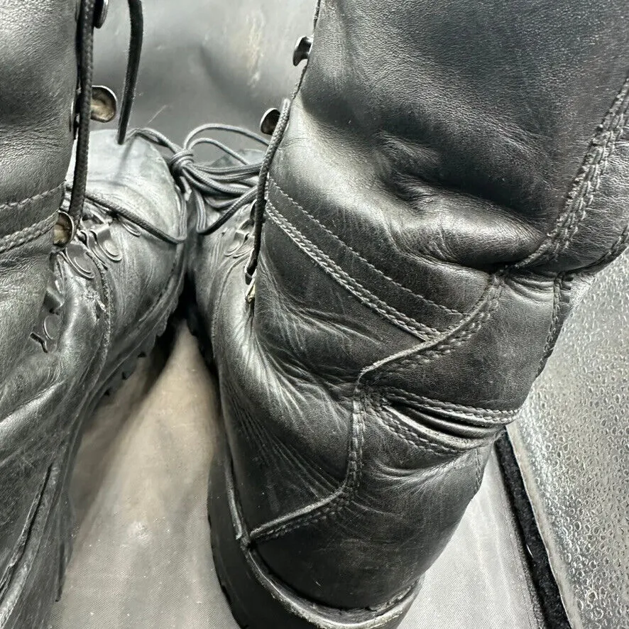 Austrian Army Black Leather Army Heavy Duty Combat Boots - Size EU 43 - UK 9