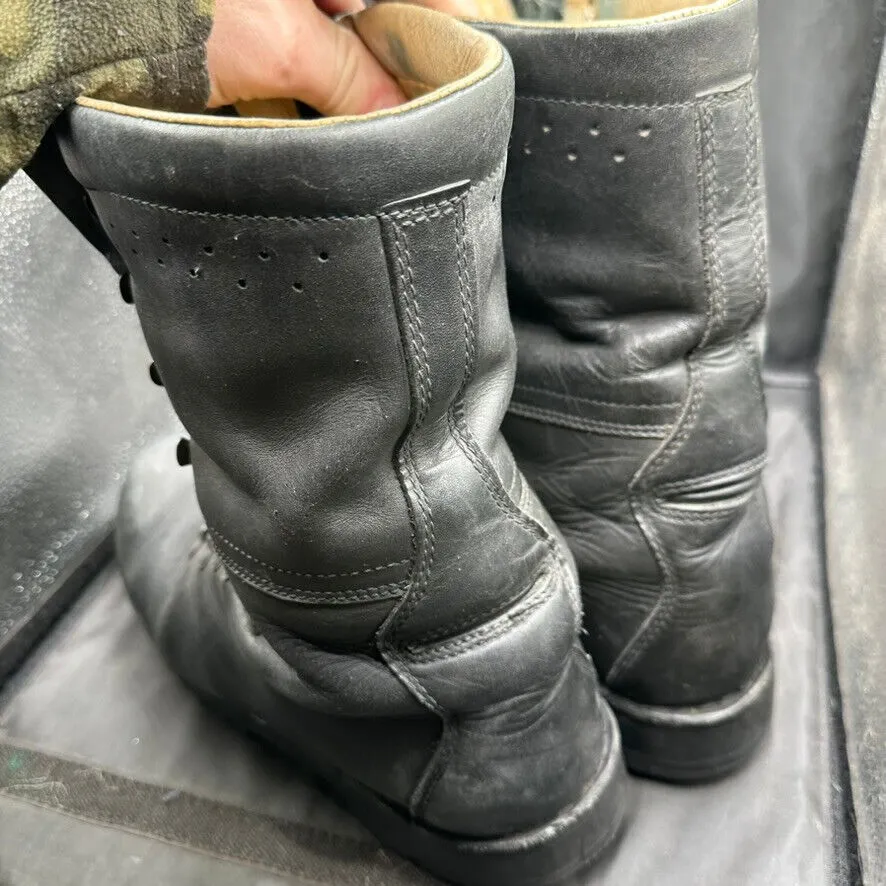 Austrian Army Black Leather Army Heavy Duty Combat Boots - Size EU 43 - UK 9