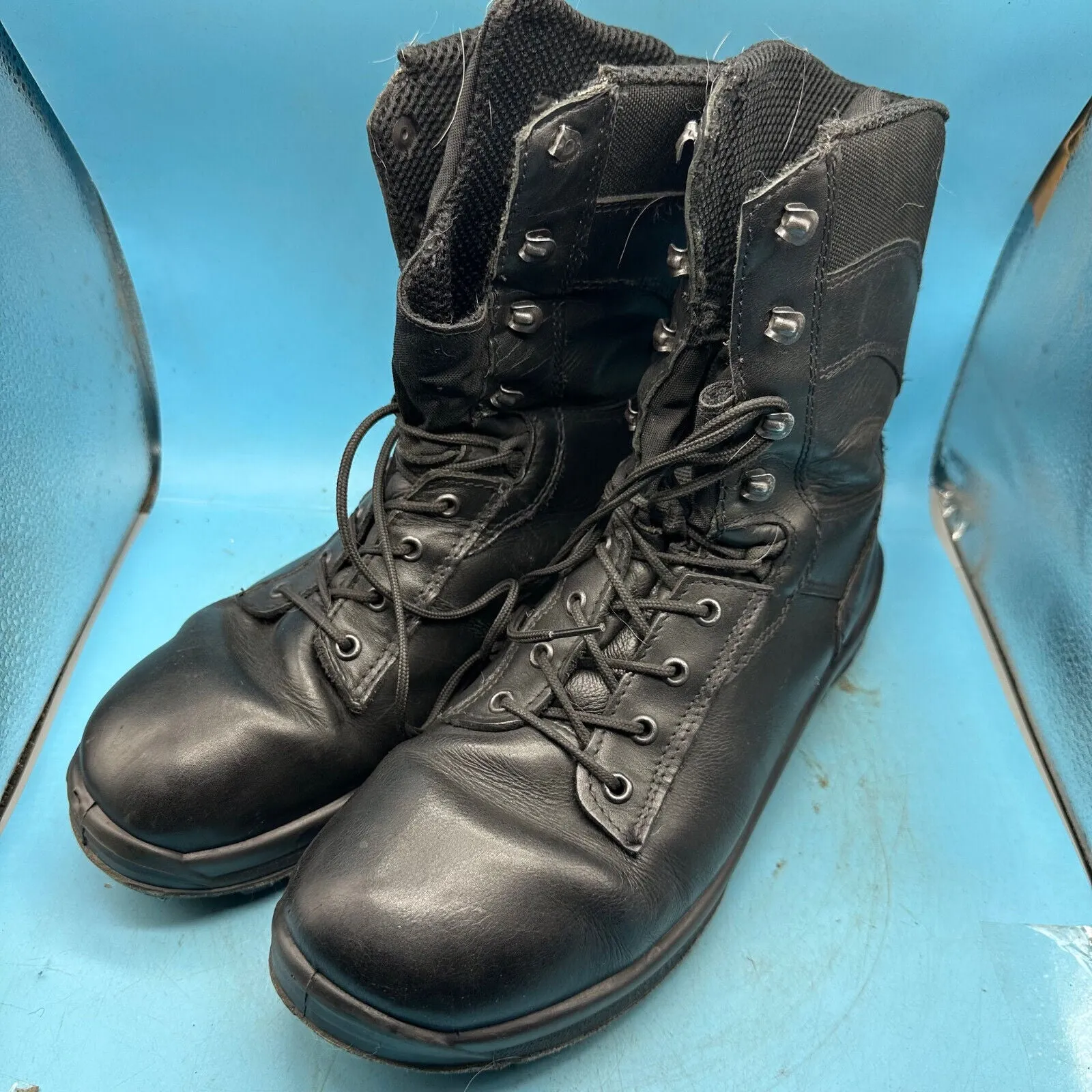 Austrian Army Black Leather Combat Boots - Size EU 44 - UK 9.5