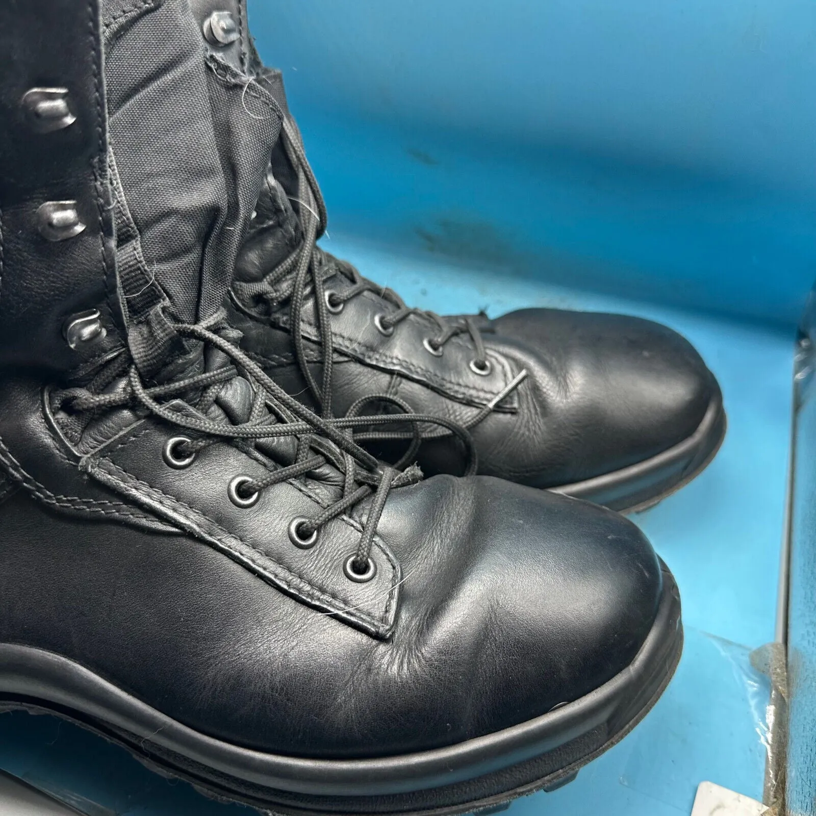 Austrian Army Black Leather Combat Boots - Size EU 44 - UK 9.5