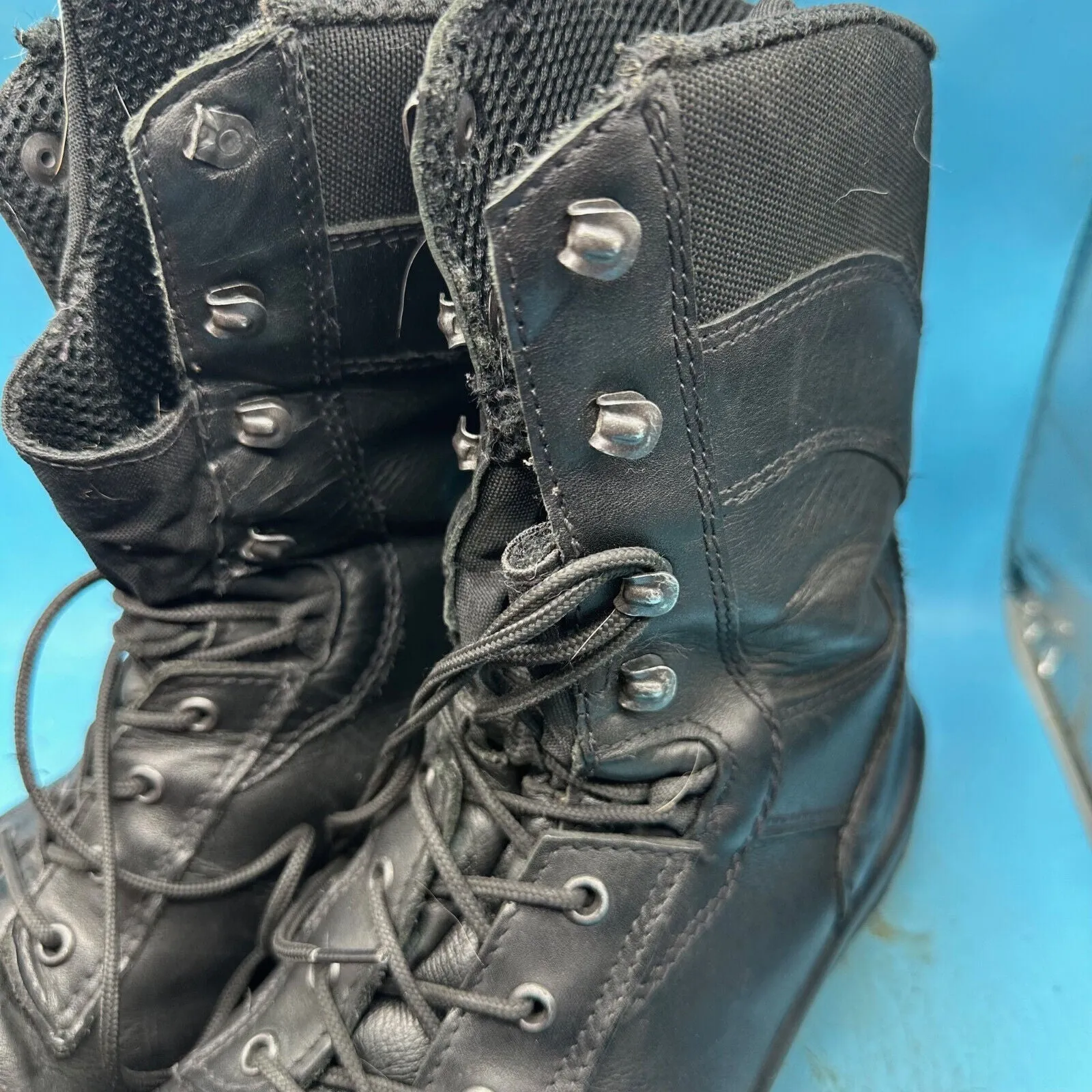 Austrian Army Black Leather Combat Boots - Size EU 44 - UK 9.5