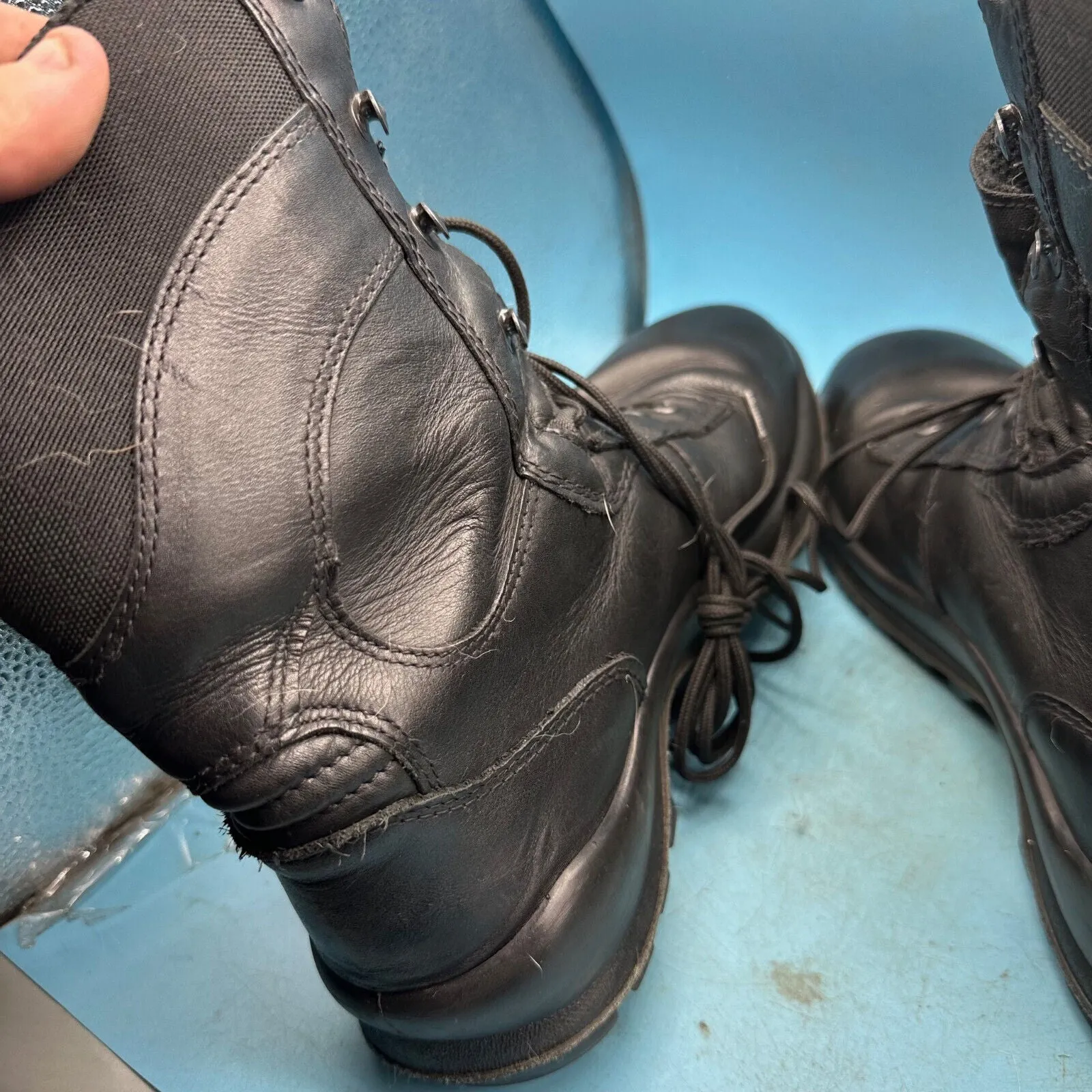 Austrian Army Black Leather Combat Boots - Size EU 44 - UK 9.5