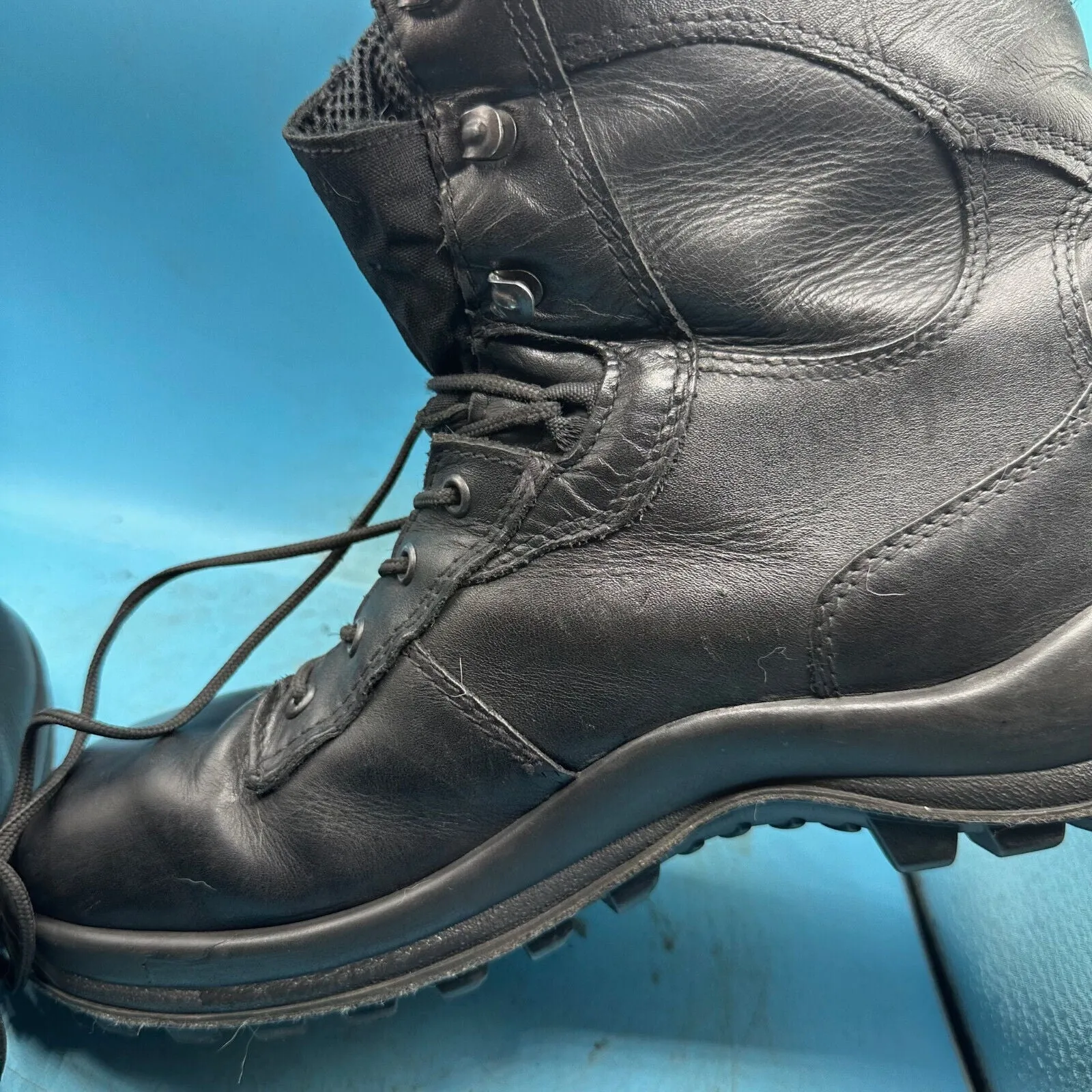 Austrian Army Black Leather Combat Boots - Size EU 44 - UK 9.5