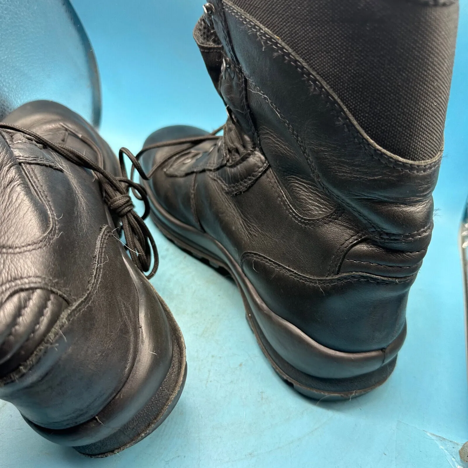 Austrian Army Black Leather Combat Boots - Size EU 44 - UK 9.5