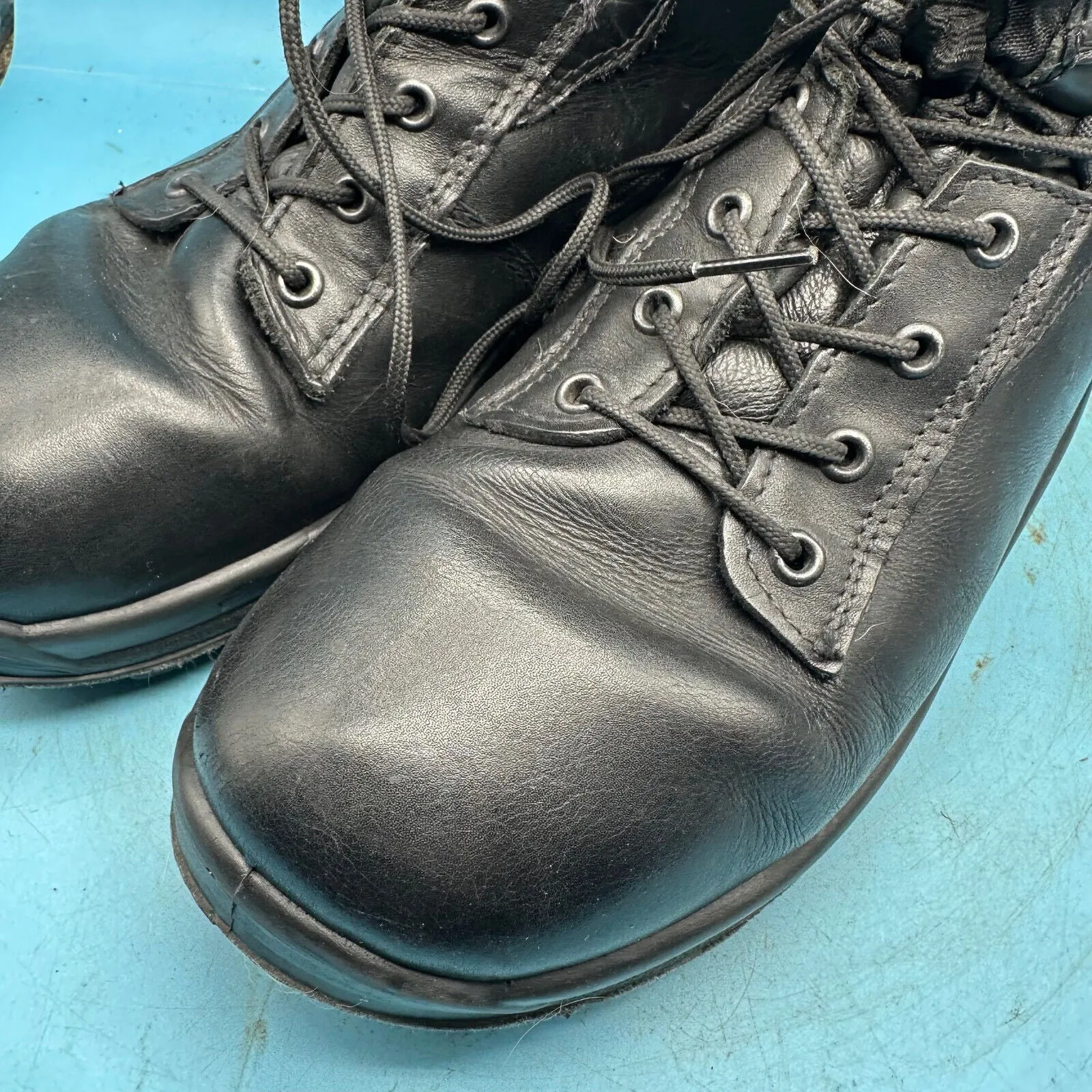 Austrian Army Black Leather Combat Boots - Size EU 44 - UK 9.5