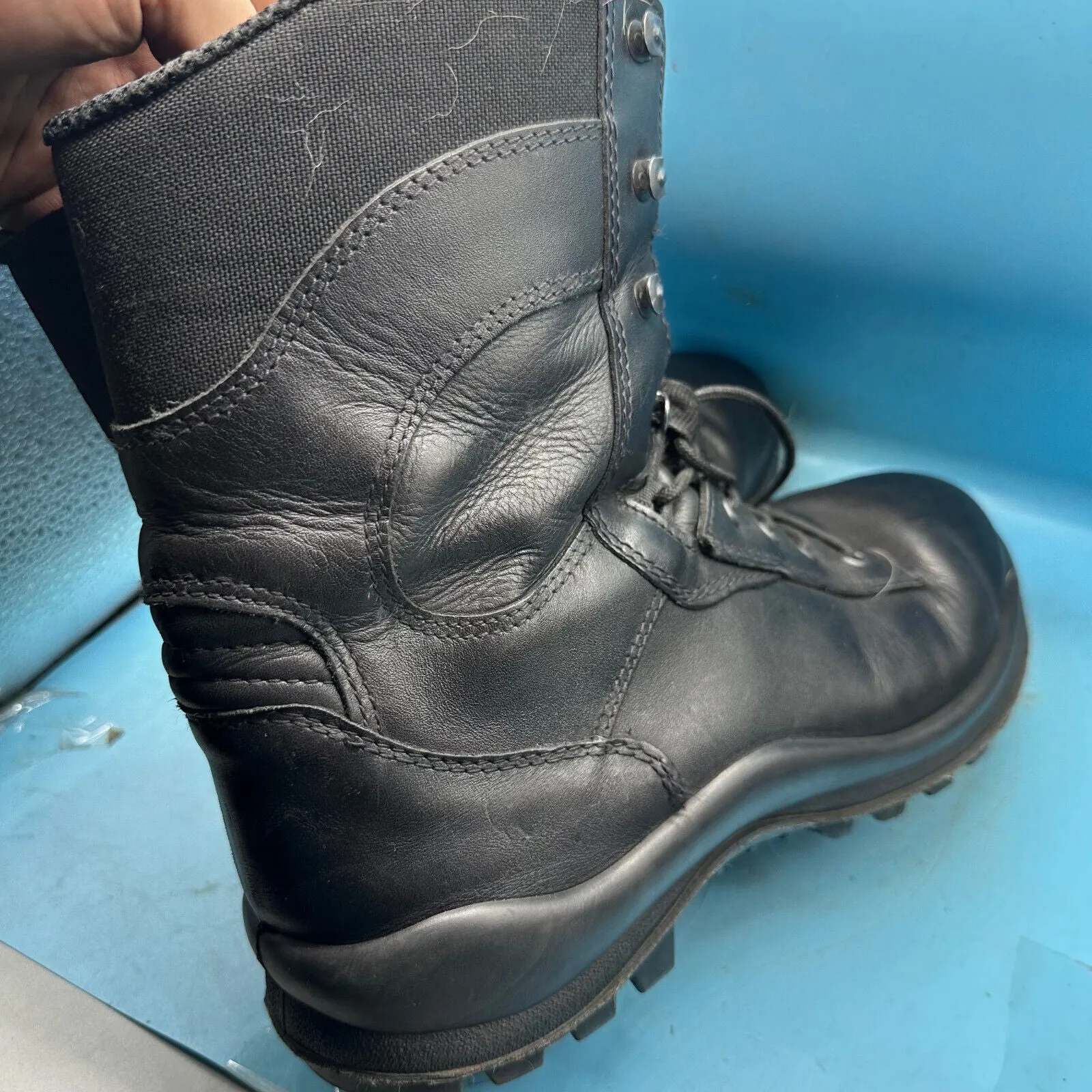 Austrian Army Black Leather Combat Boots - Size EU 44 - UK 9.5