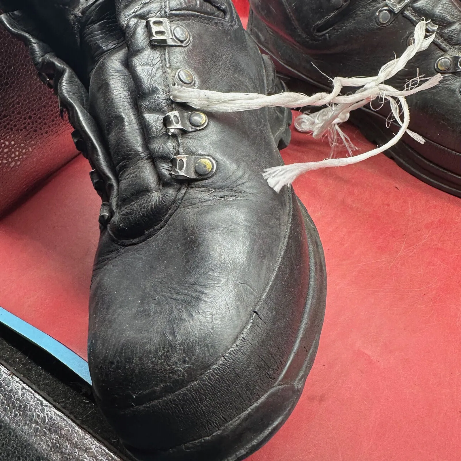 Austrian Army Black Leather MEINDL Heavy Duty Combat Boots - Size EU 47 - UK 12