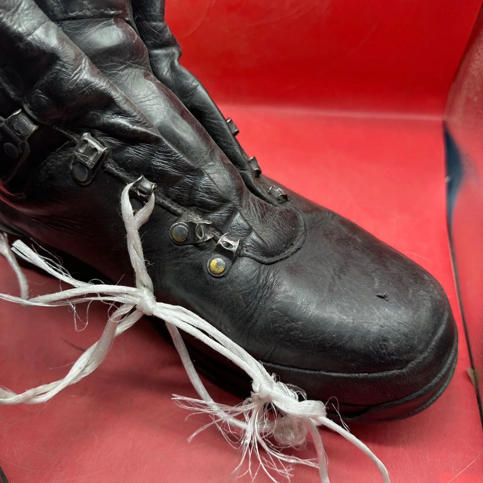 Austrian Army Black Leather MEINDL Heavy Duty Combat Boots - Size EU 47 - UK 12