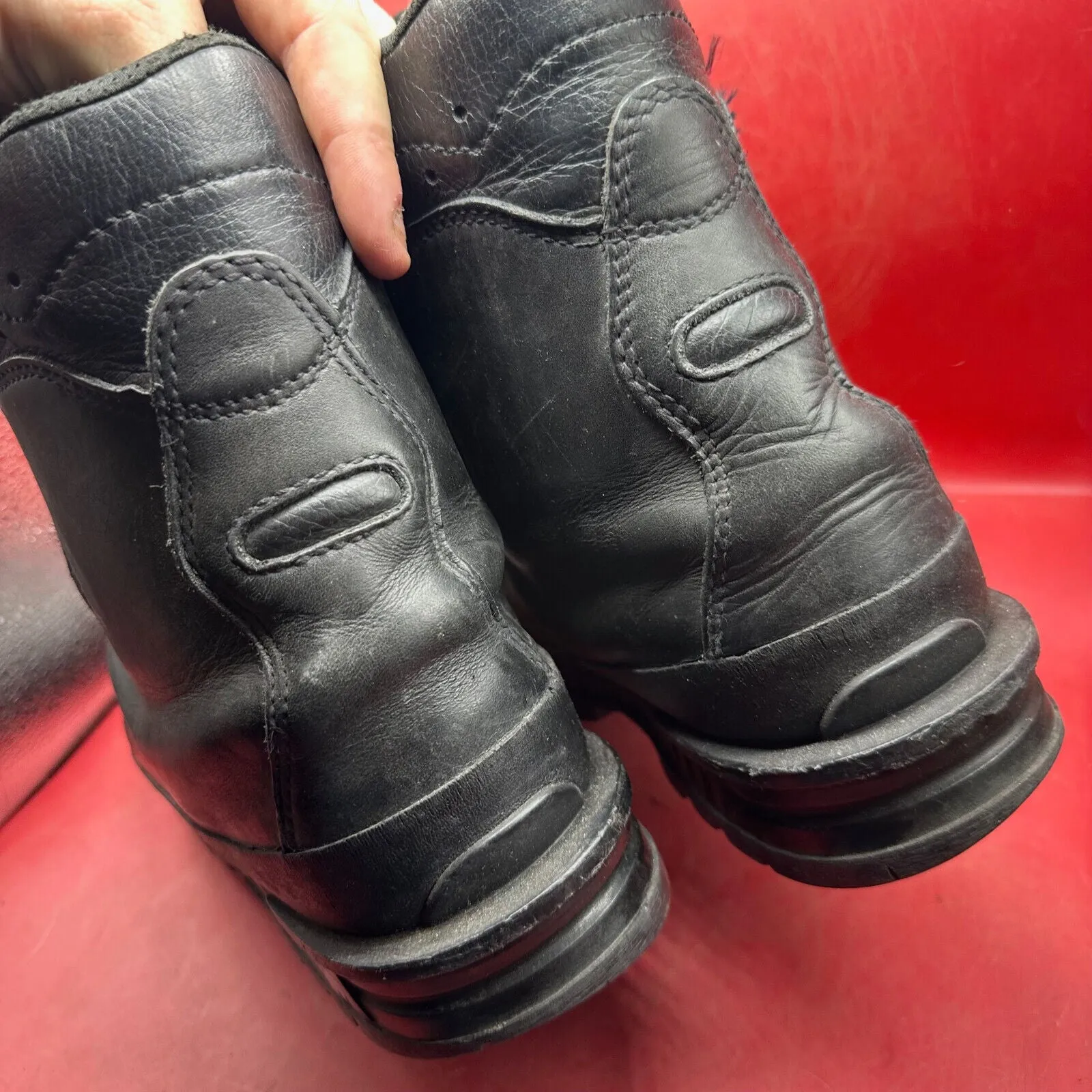 Austrian Army Black Leather MEINDL Heavy Duty Combat Boots - Size EU 47 - UK 12