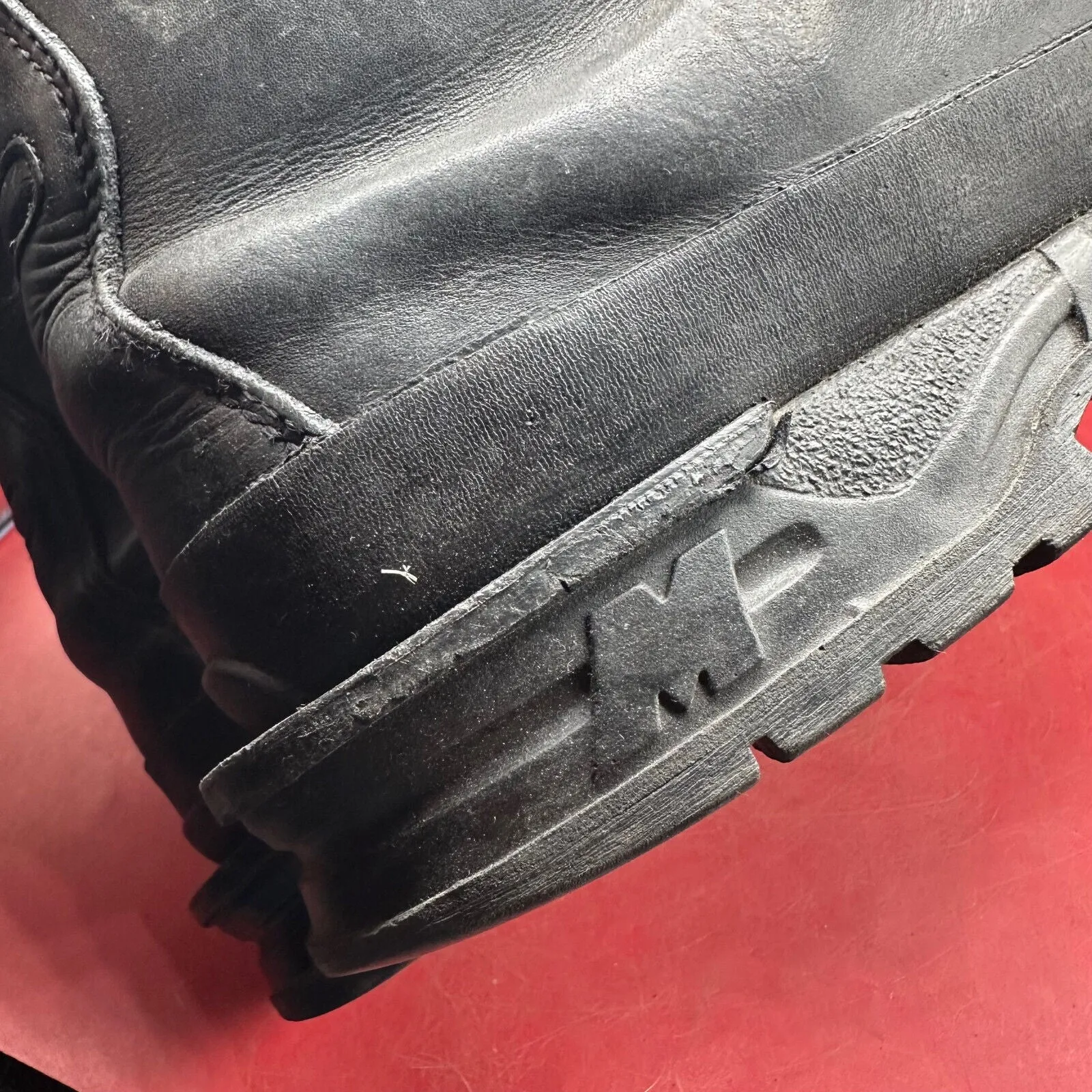 Austrian Army Black Leather MEINDL Heavy Duty Combat Boots - Size EU 47 - UK 12