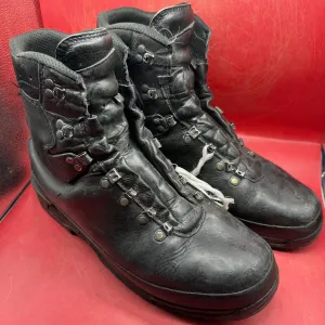 Austrian Army Black Leather MEINDL Heavy Duty Combat Boots - Size EU 47 - UK 12