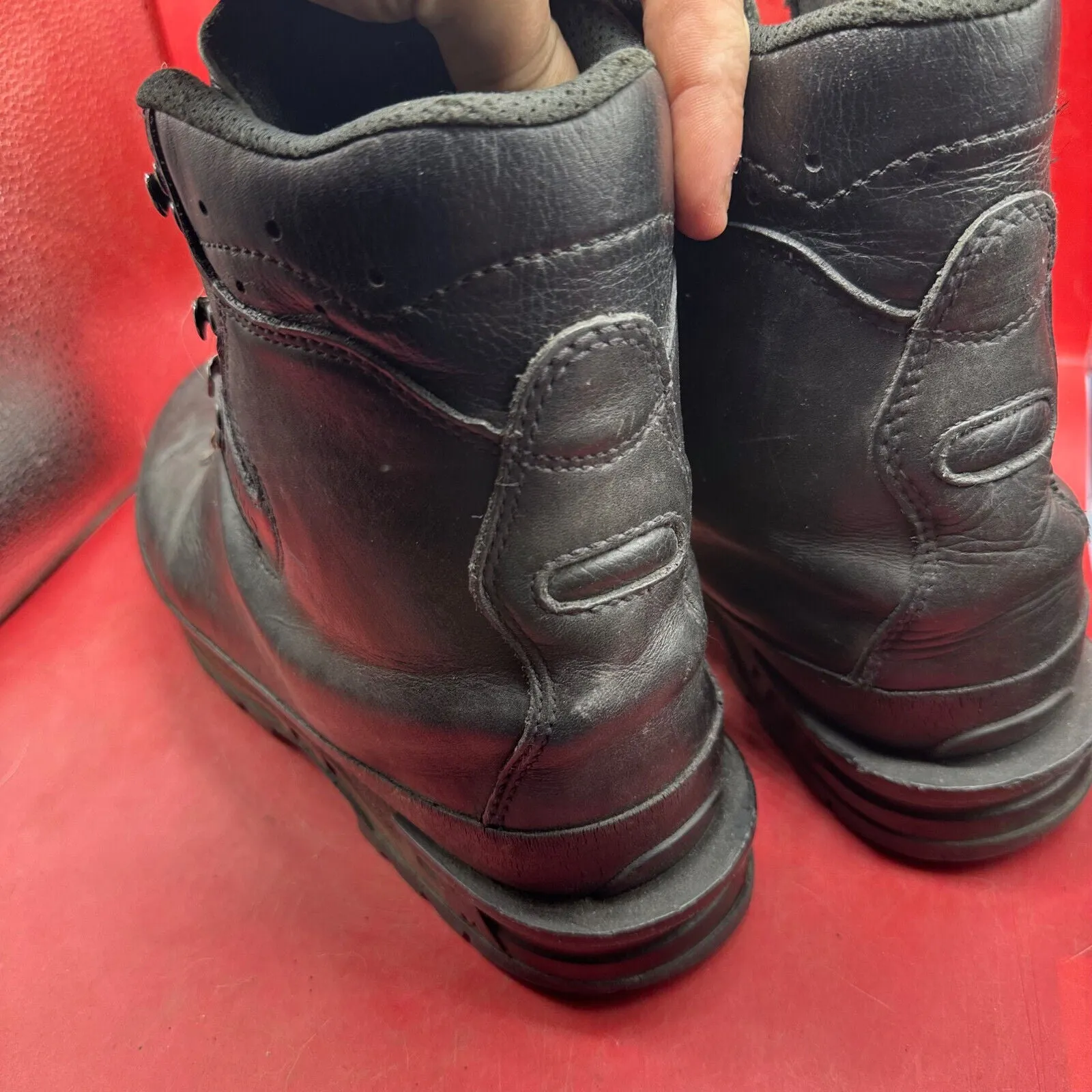 Austrian Army Black Leather MEINDL Heavy Duty Combat Boots - Size EU 47 - UK 12
