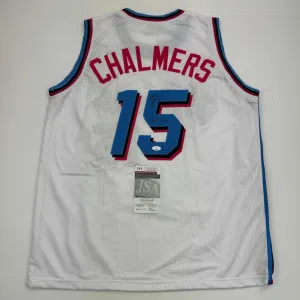 Autographed/Signed Mario Chalmers Miami Vice White Basketball Jersey JSA COA