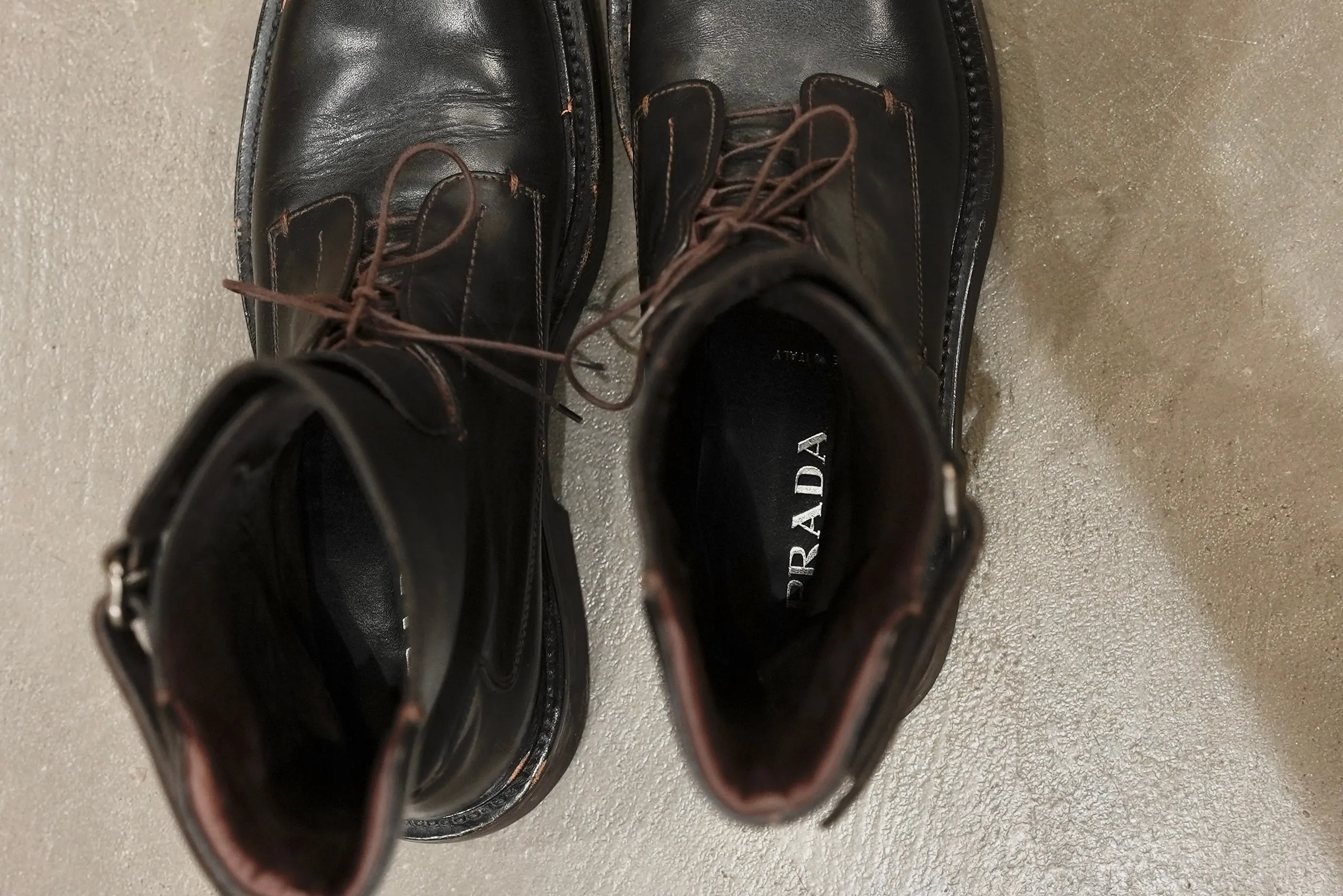 A/W1999 Prada runway combact military boots