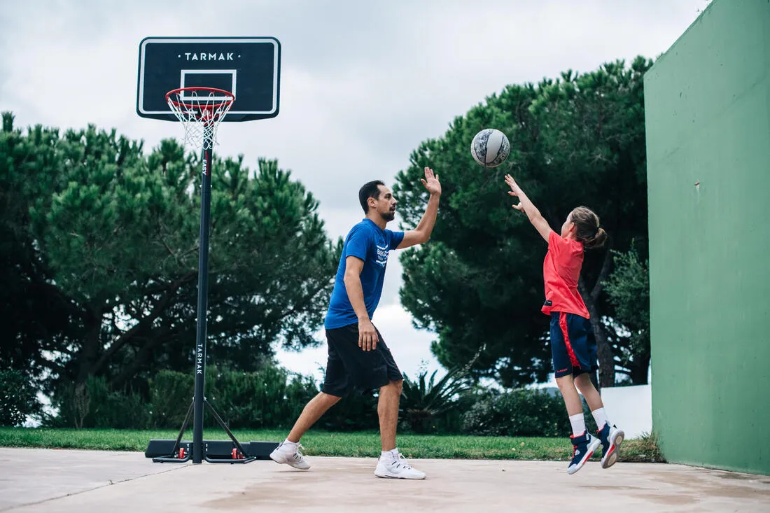 Basketball Hoop With Adjustable Stand In Black - 2.20m To 3.05m
