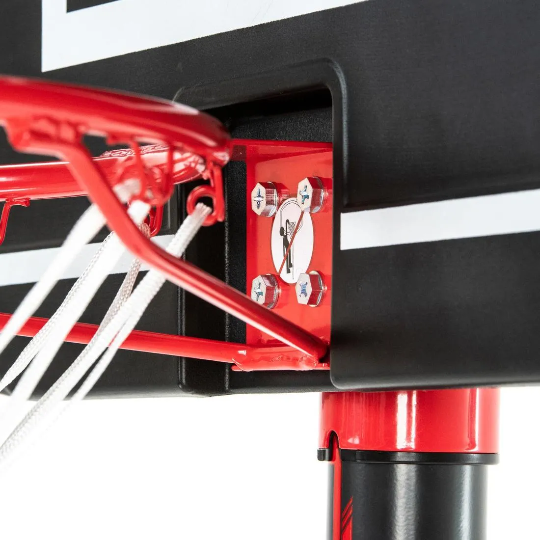 Basketball Hoop With Adjustable Stand In Black - 2.20m To 3.05m