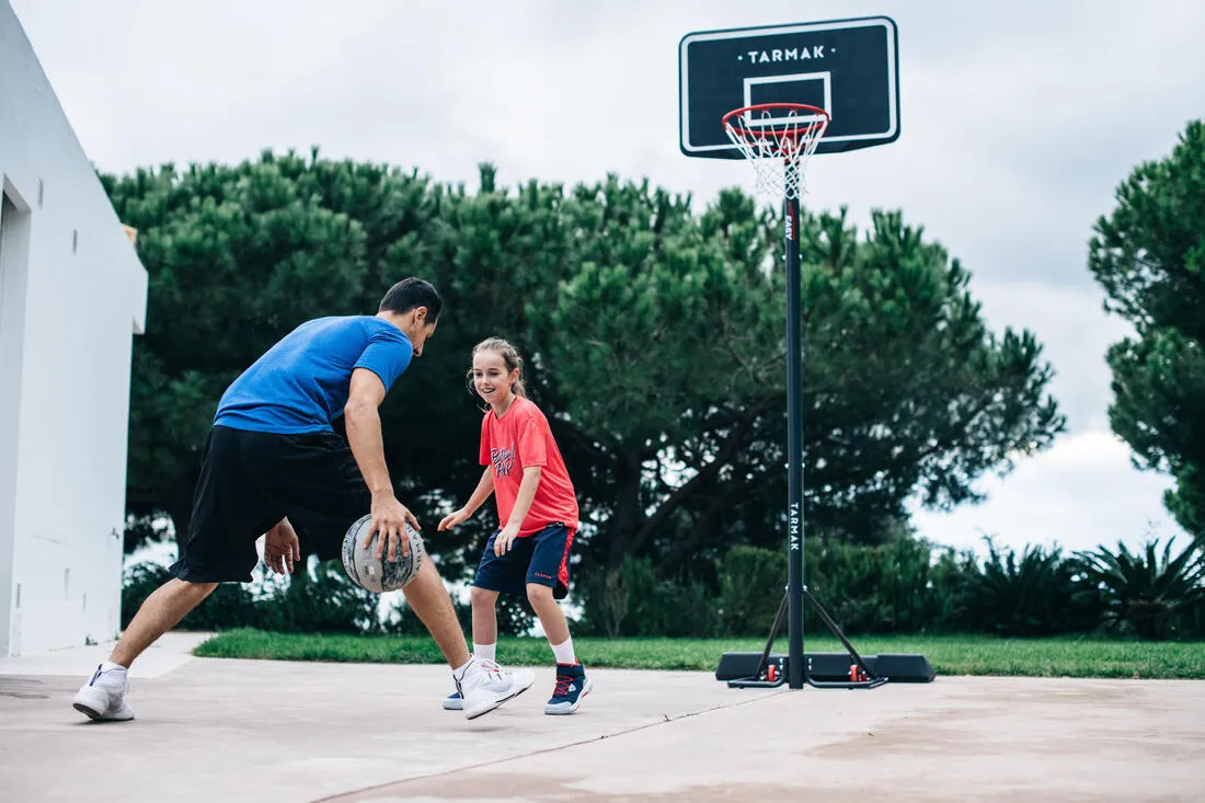 Basketball Hoop With Adjustable Stand In Black - 2.20m To 3.05m