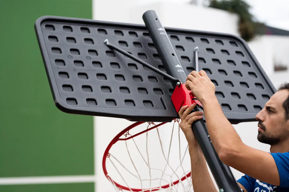 Basketball Hoop With Adjustable Stand In Black - 2.20m To 3.05m
