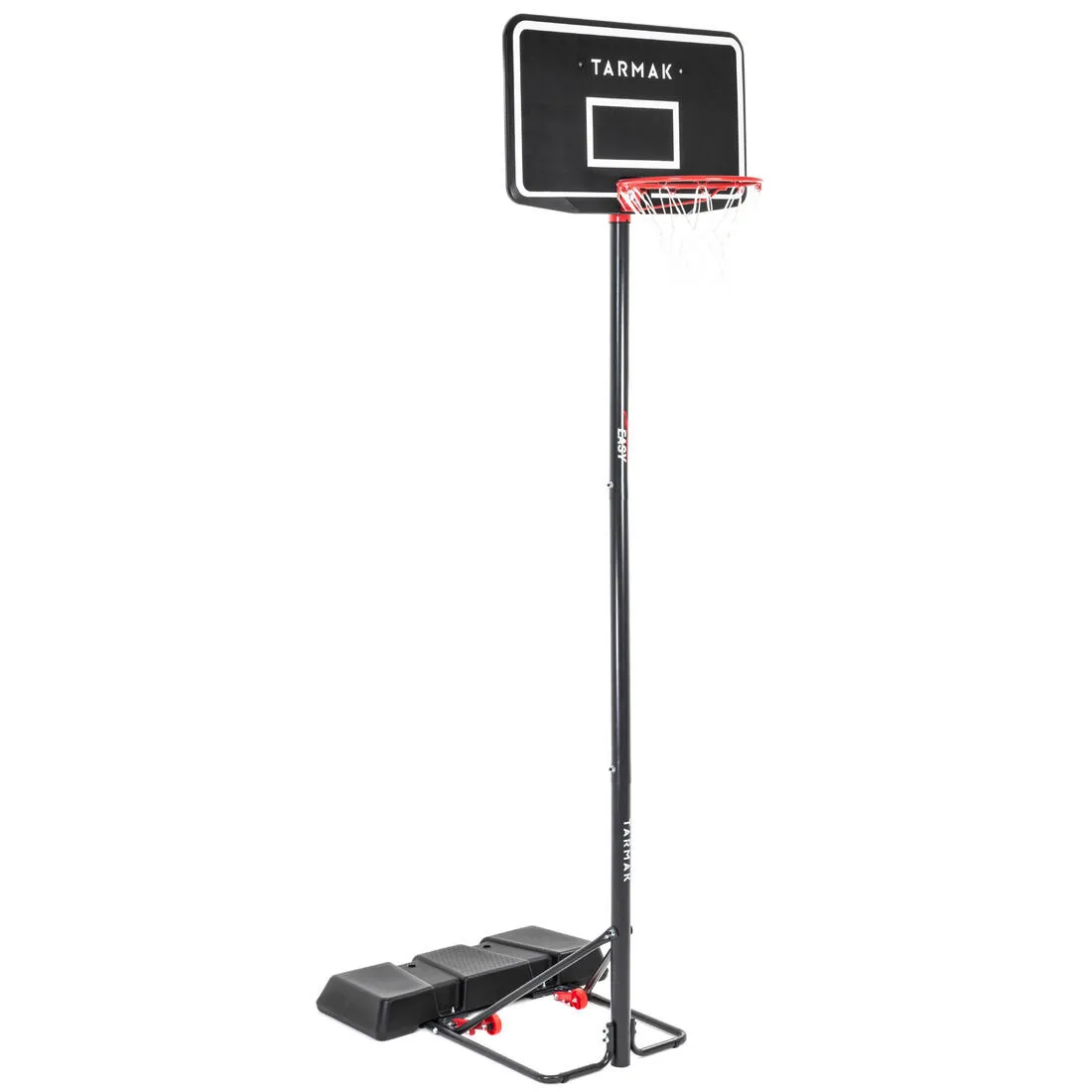 Basketball Hoop With Adjustable Stand In Black - 2.20m To 3.05m
