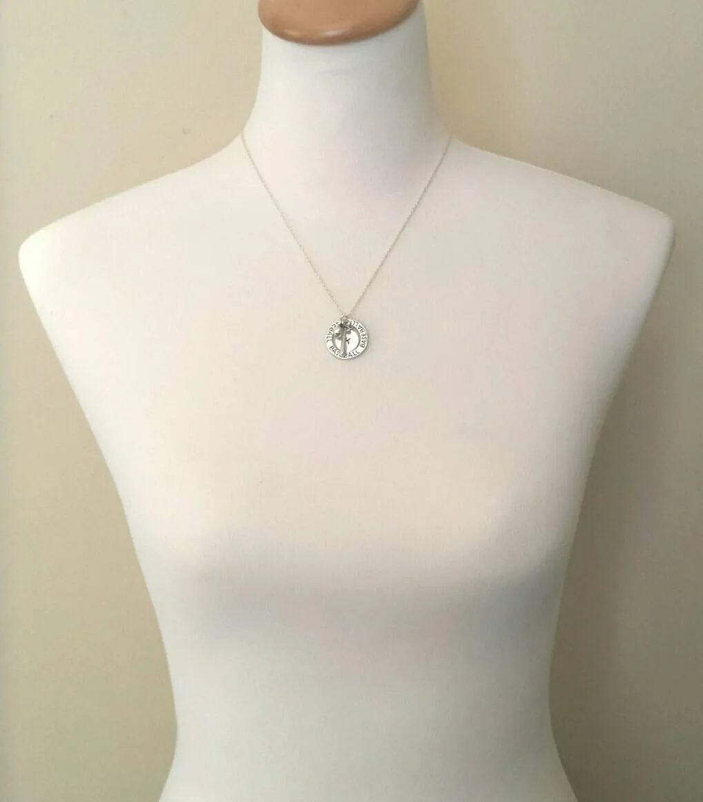Basketball Necklace, silver basketball pendant, initial disk, team mom necklace, number pendant, game coach player fan gift, personalized