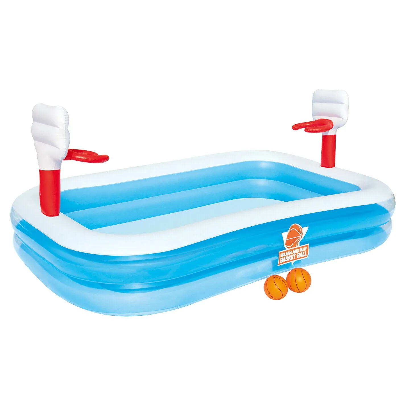 Bestway 8'3" X 66" X 40"/2.51M X 1.68M X 1.02M Basketball Play Pool (Contents:1 pool,2 balls,repair patch)