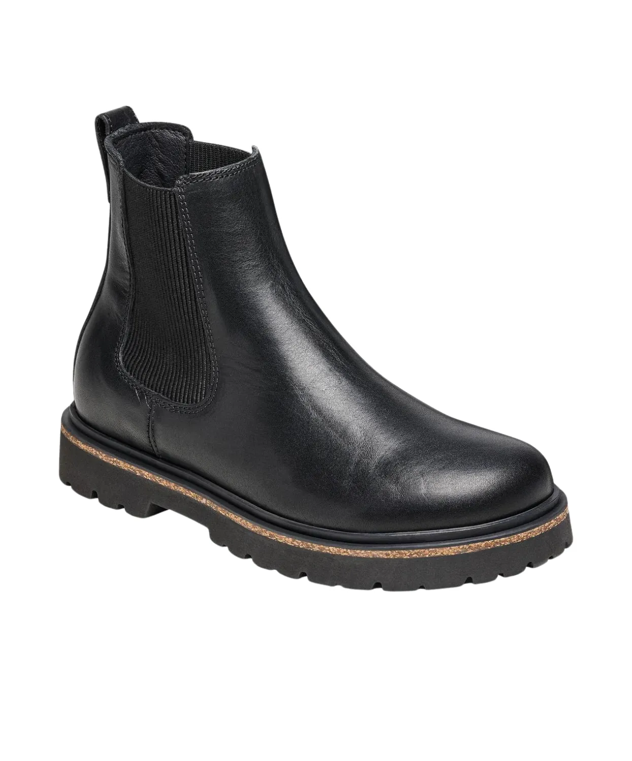 Birkenstock Highwood Natural Leather Black Womens Boots