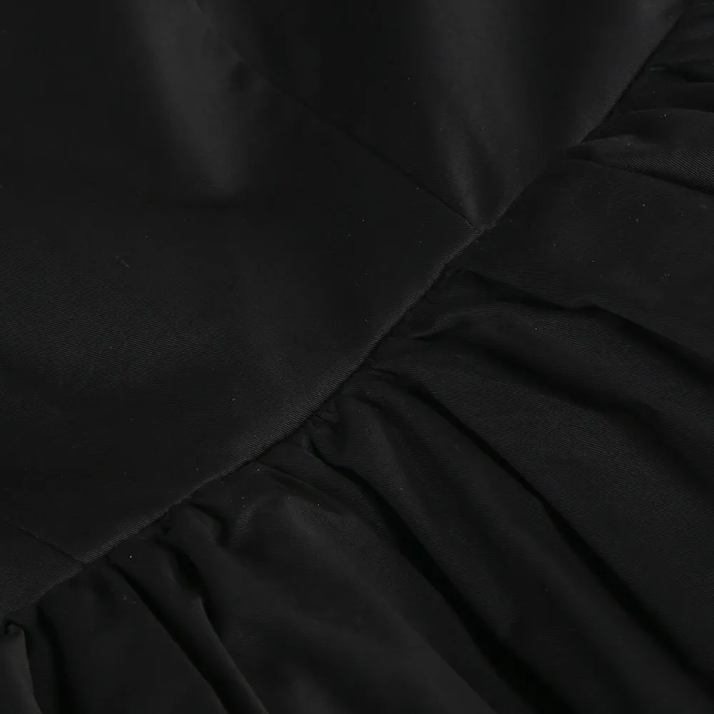 Black mini dress puffy skirt