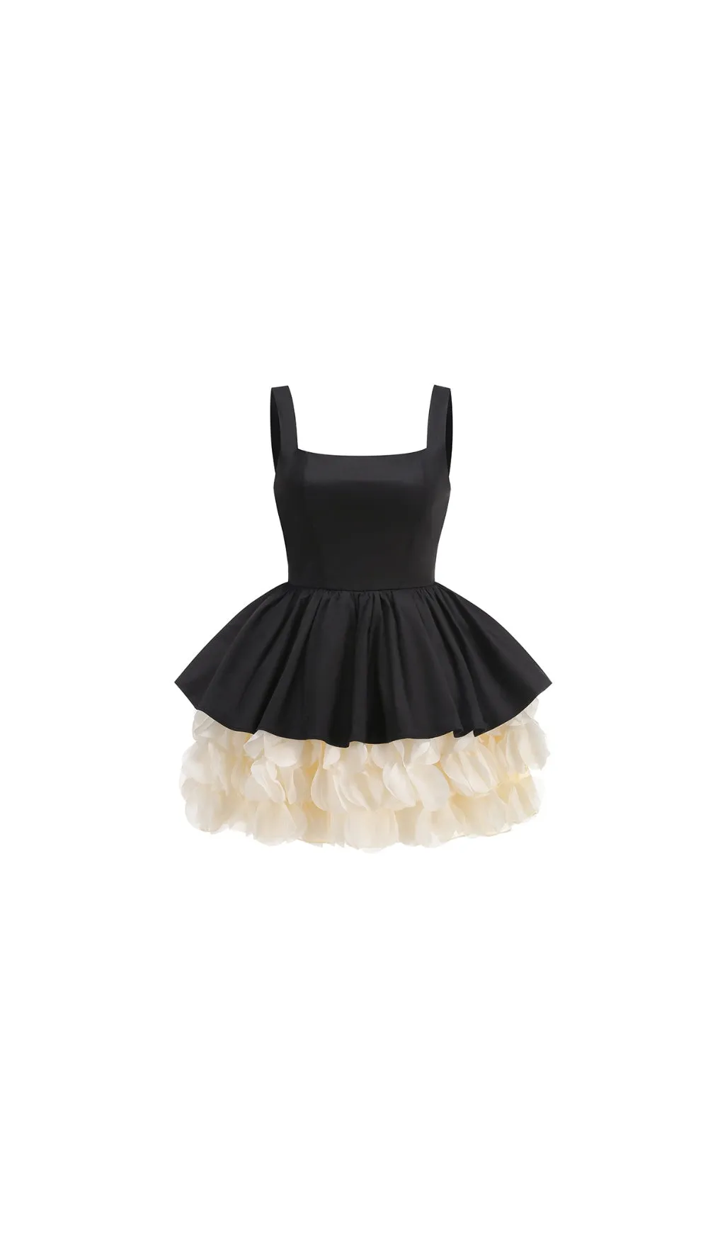 Black mini dress puffy skirt