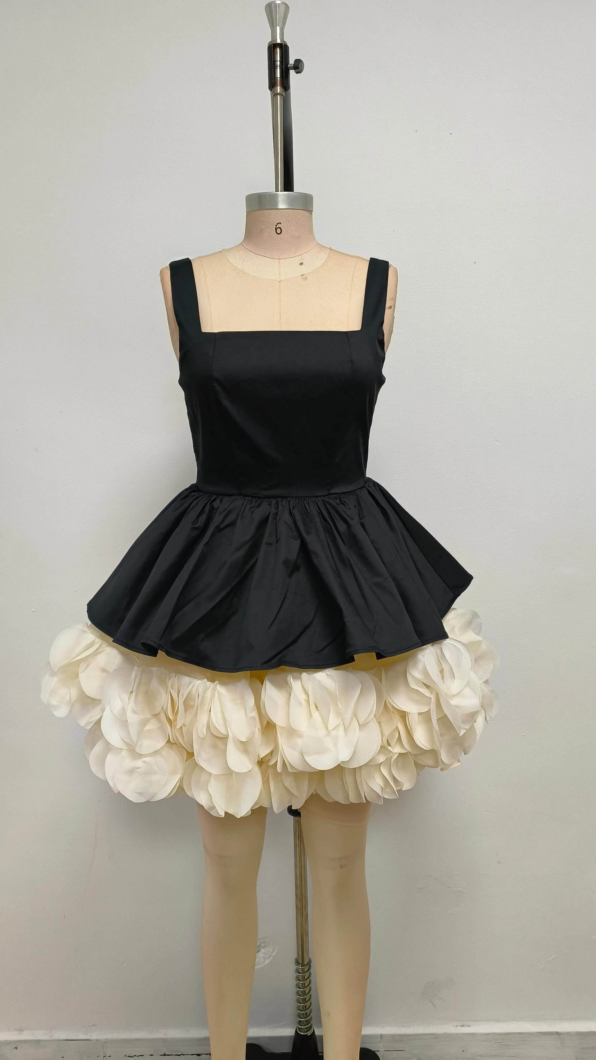 Black mini dress puffy skirt