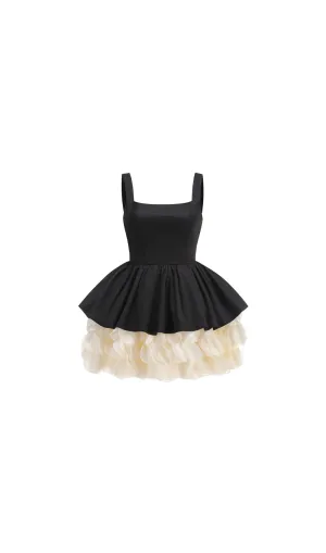 Black mini dress puffy skirt
