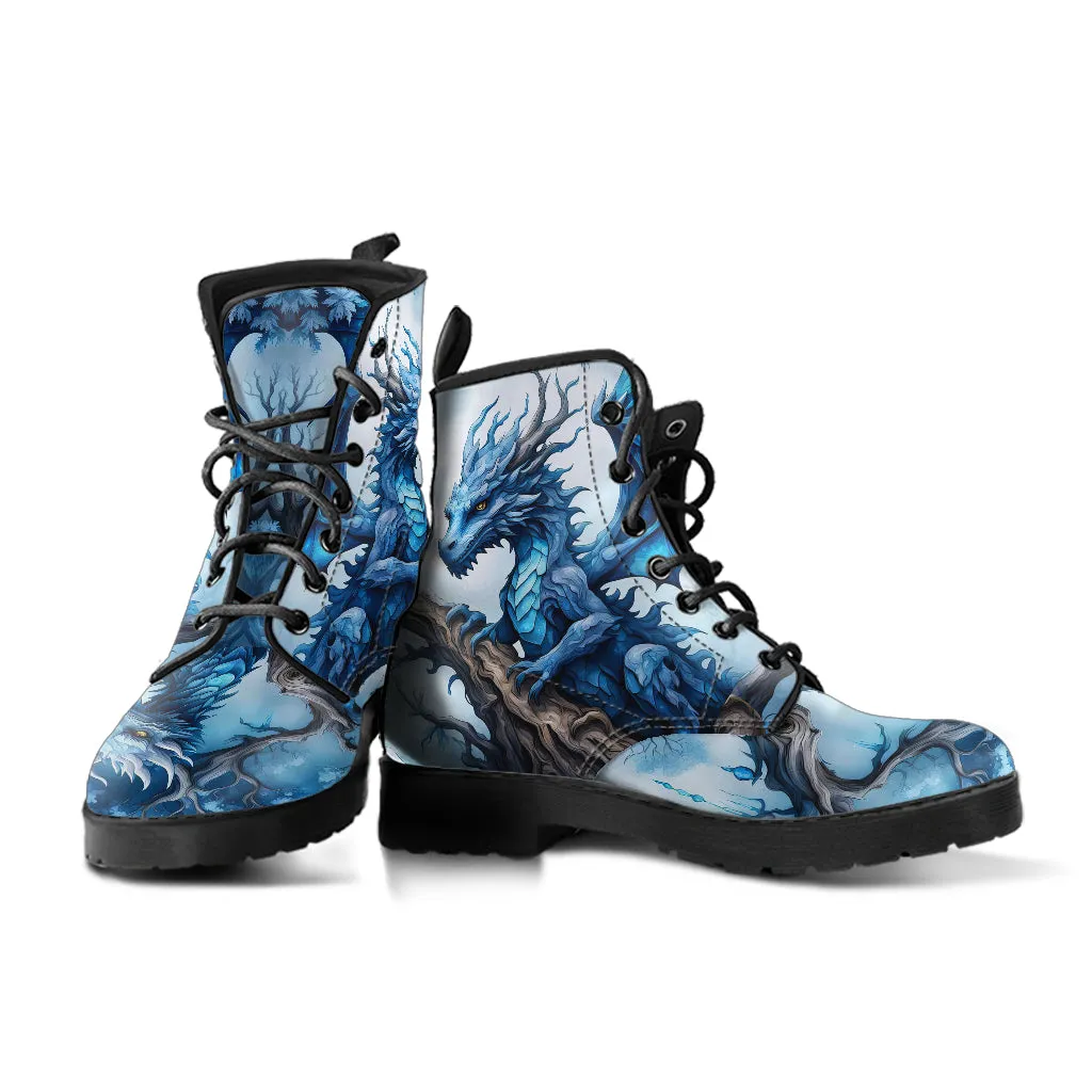 Blue Dragon Ankle Boots Design #002 Combat Boots