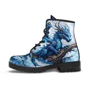 Blue Dragon Ankle Boots Design #002 Combat Boots